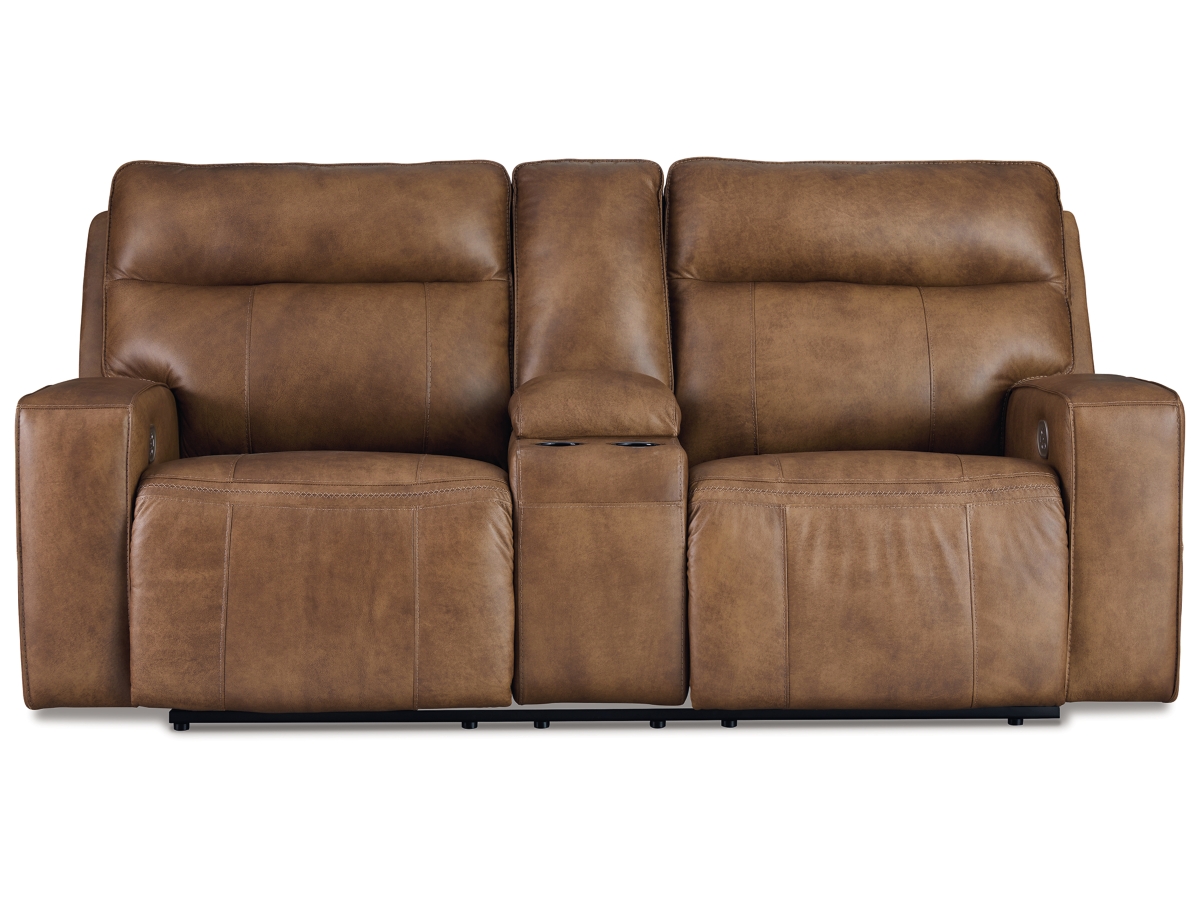 PSーLOVE La-Z-Boy® James Walnut Leather Power Reclining Loveseat with