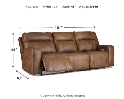 Game Plan Power Reclining Sofa, Caramel, large