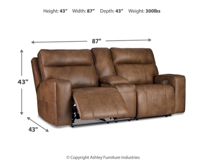 Game Plan Power Reclining Loveseat, Caramel, large