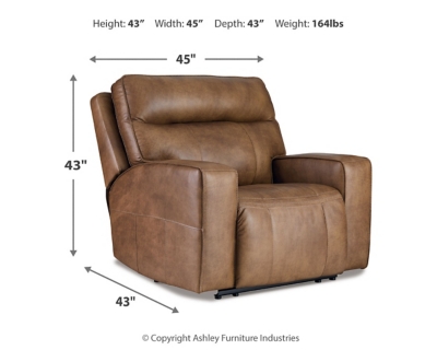 Game Plan Oversized Power Recliner, Caramel, large