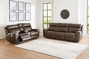 Roman Sofa and Loveseat, Umber, rollover