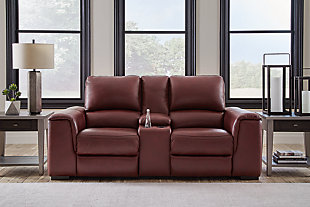 Alessandro Power Reclining Loveseat with Console, Garnet, rollover