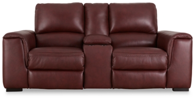 Alessandro Power Reclining Loveseat with Console, Garnet, large