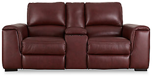 Alessandro Power Reclining Loveseat with Console, Garnet, large
