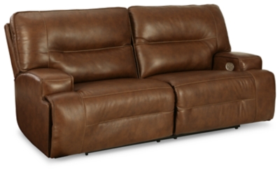 Ashley leather outlet reclining sofa