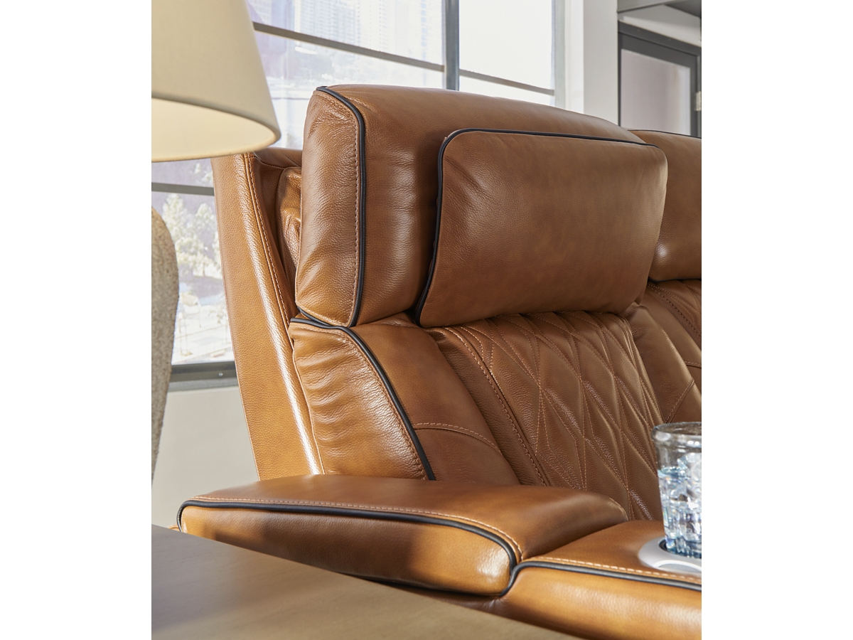 Boyington Dual Power Leather Recliner Ashley