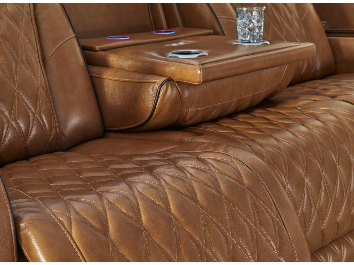Boyington Dual Power Leather Reclining Sofa | Ashley