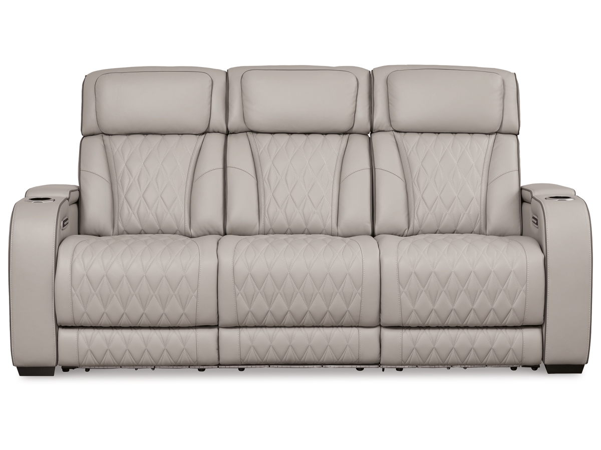 Boyington Dual Power Leather Reclining Sofa | Ashley