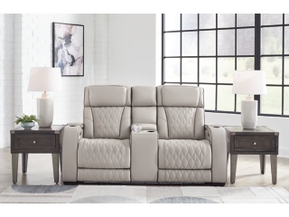 Boyington Dual Power Leather Reclining Loveseat with Console