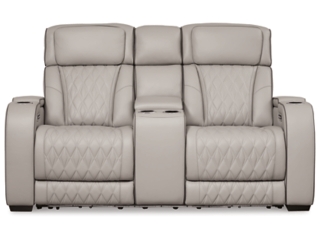 Boyington Dual Power Leather Reclining Loveseat with Console