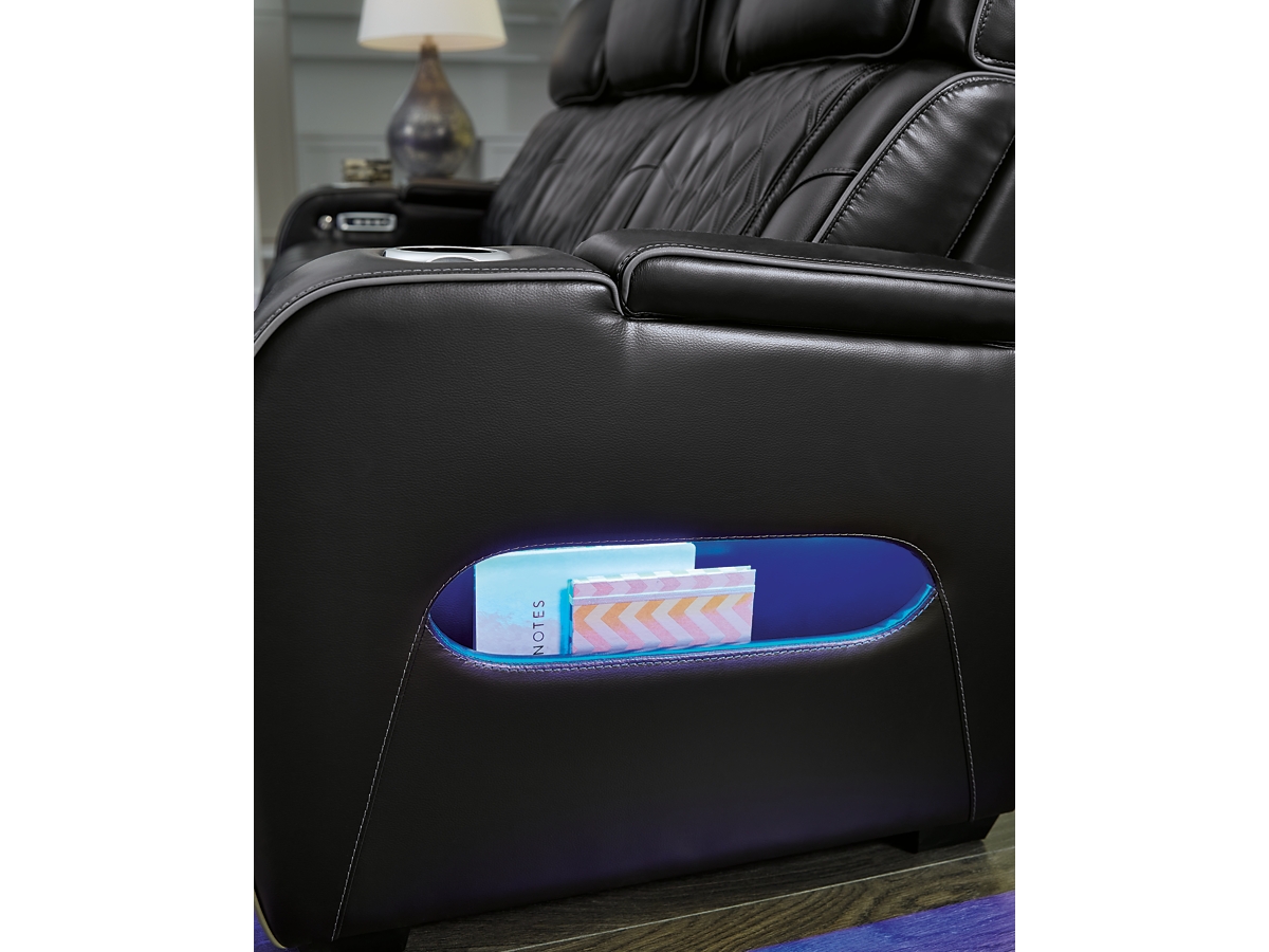 u♡ Boyington Dual Power Leather Reclining Loveseat with Console