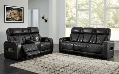 Boyington Sofa and Loveseat, Black, large