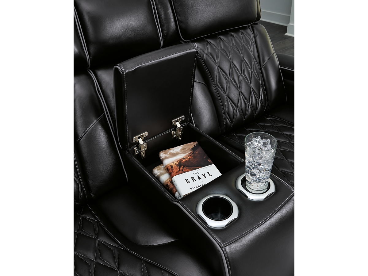 Boyington Dual Power Leather Reclining Loveseat with Console