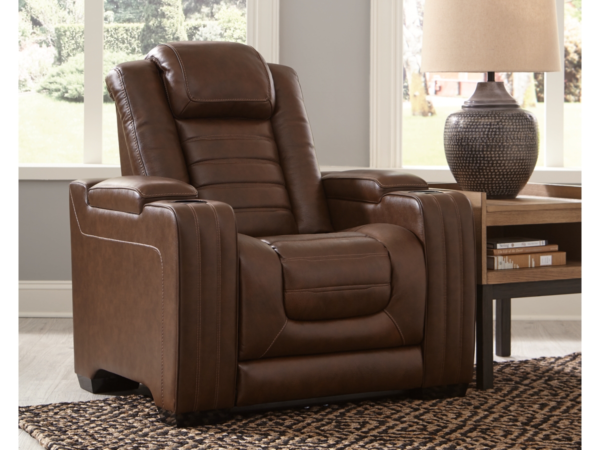 Backtrack Dual Power Leather Recliner