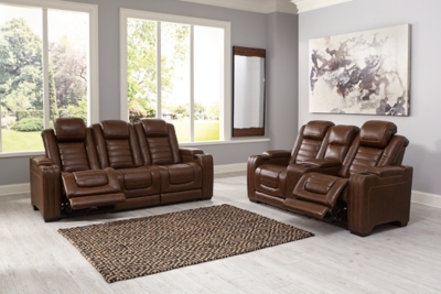 Leather Reclining Sofa And Loveseat Set