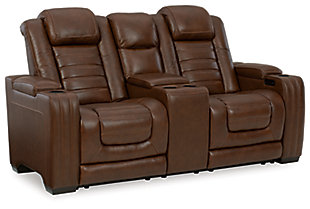 Backtrack Power Reclining Loveseat with Console, Chocolate, large