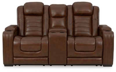 Backtrack Power Reclining Loveseat with Console, Chocolate, large