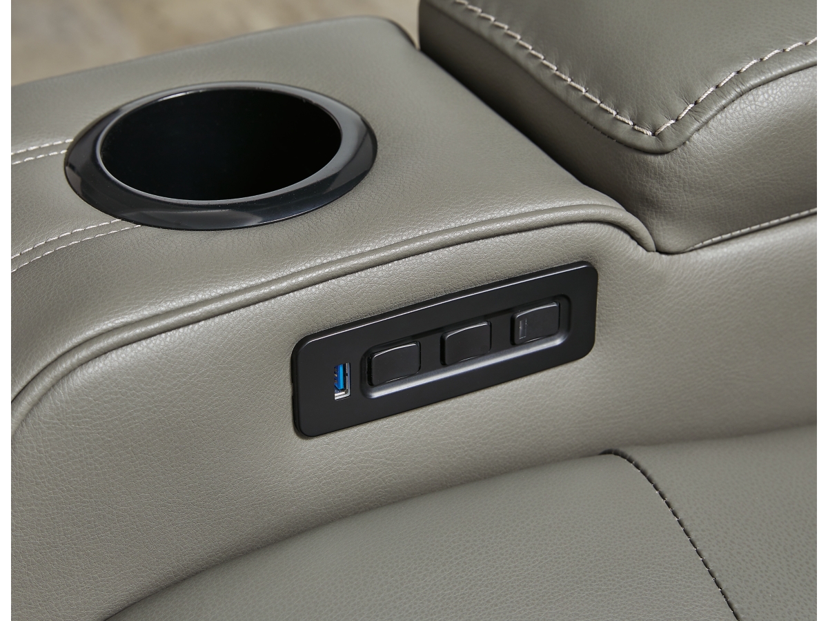 Backtrack Dual Power Leather Reclining Sofa | Ashley