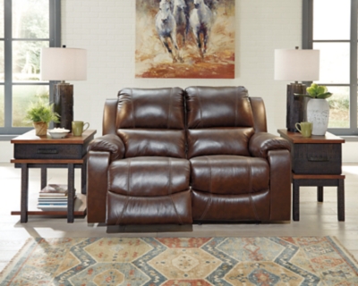 Rackingburg Power Reclining Loveseat, Mahogany, rollover