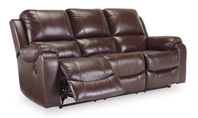 Rackingburg Reclining Sofa, Mahogany, large