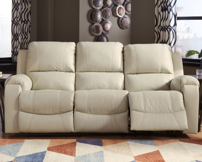 Rackingburg Reclining Sofa, Cream, rollover