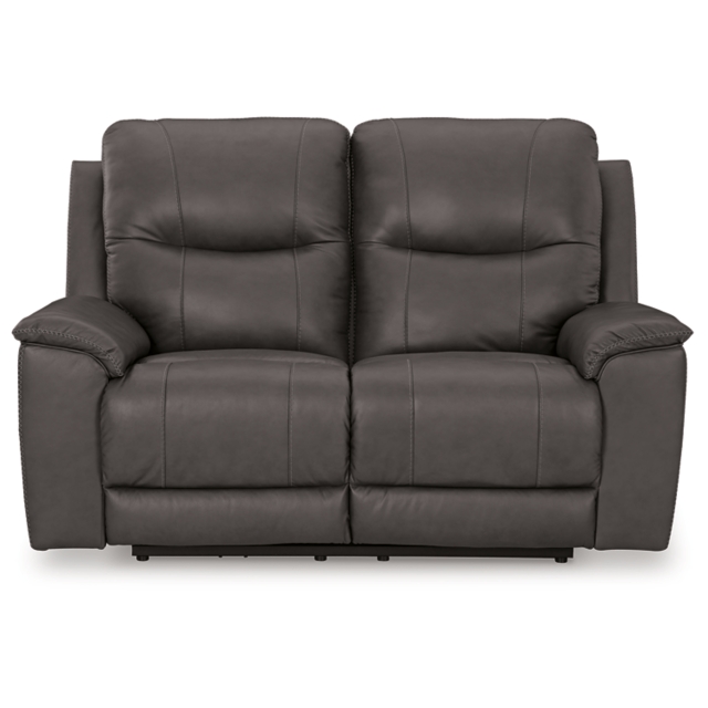 Dearview Dual Power Leather Reclining Loveseat