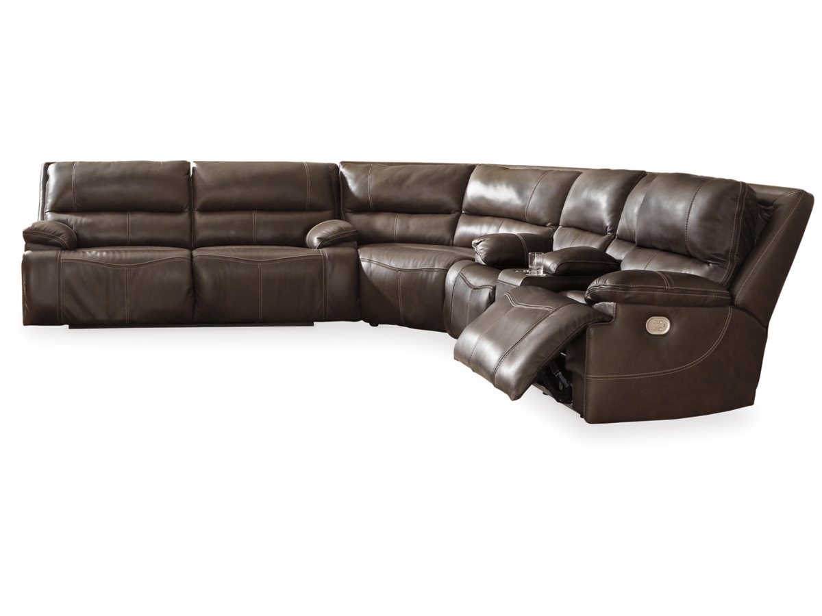 Ricmen 3 Piece Dual Power Leather Reclining Sectional Ashley