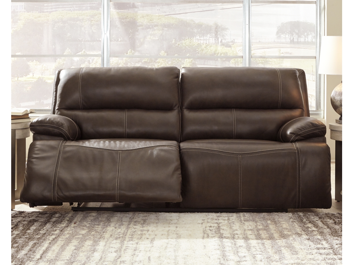 Ricmen Dual Power Leather Reclining Sofa Ashley