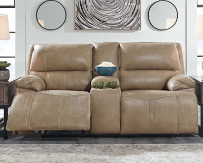 Ricmen Power Reclining Loveseat with Console, Putty, rollover