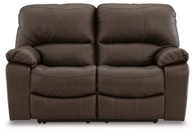 Leesworth Power Reclining Loveseat, Dark Brown, large