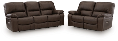 Leesworth Sofa and Loveseat, Dark Brown, large