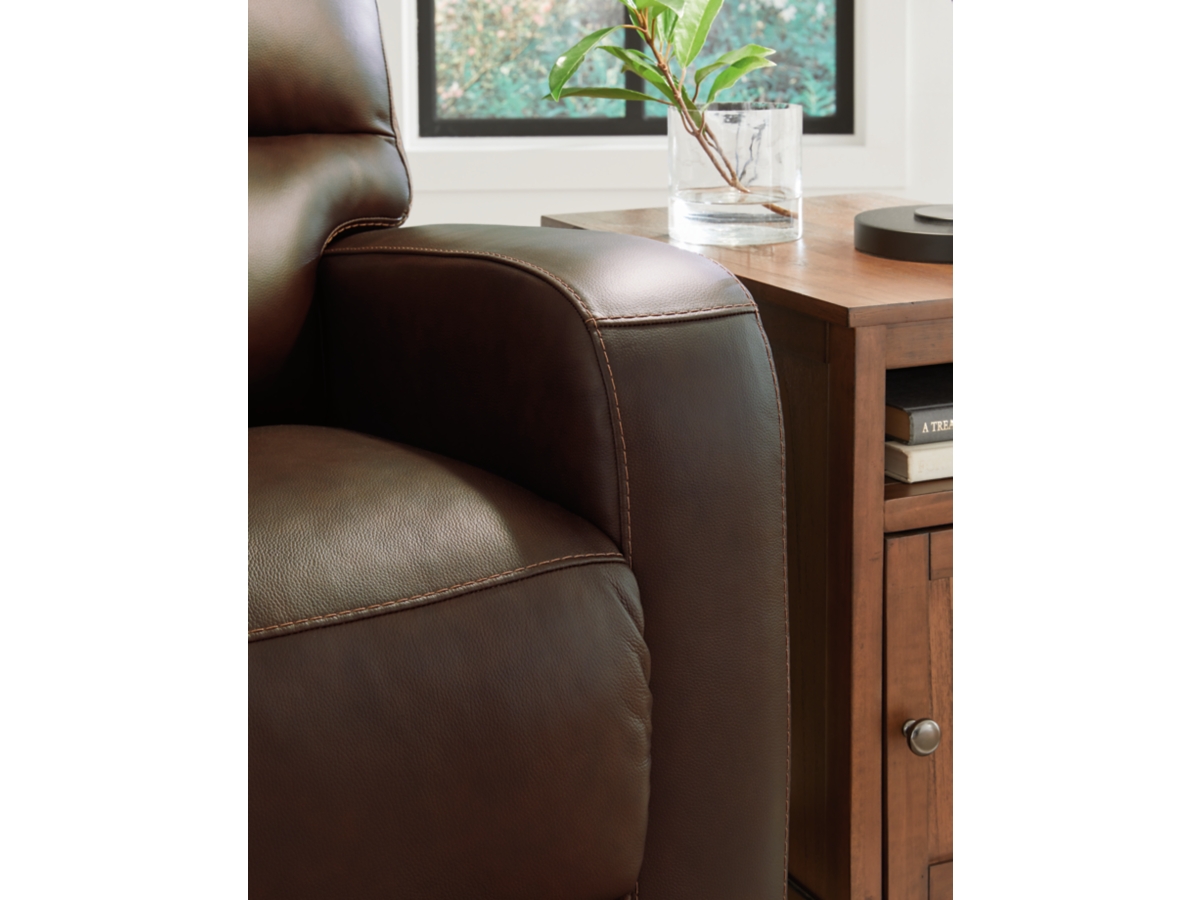 Emberla Manual Swivel Glider Leather Recliner | Ashley