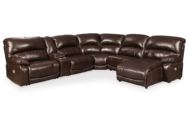 Hallstrung 6 Piece Dual Power Reclining, Leather Sofa With Recliner And Chaise
