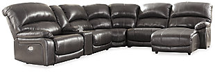 Hallstrung 6-Piece Power Reclining Sectional with Chaise, Gray, large