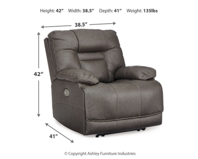 Wurstrow Power Recliner, Smoke, large