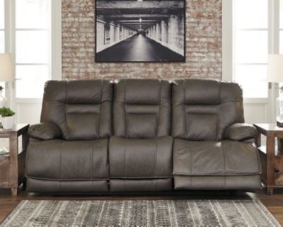 Wurstrow Power Reclining Sofa, Smoke, rollover