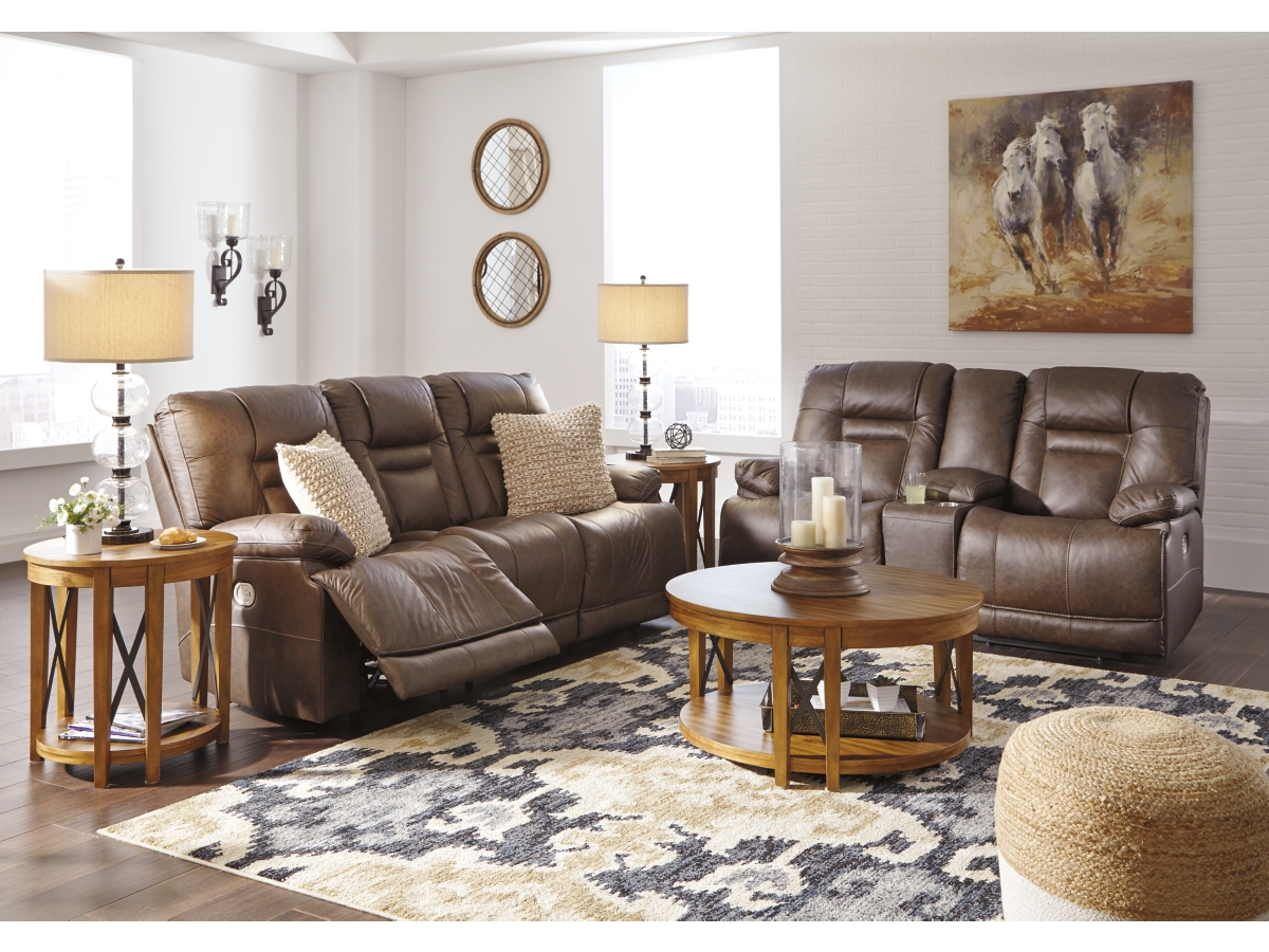 Wurstrow Triple Power Leather Reclining Sofa Ashley