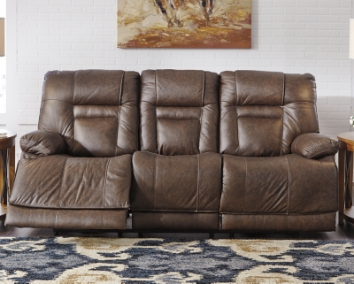 Wurstrow Power Reclining Sofa, Umber, large