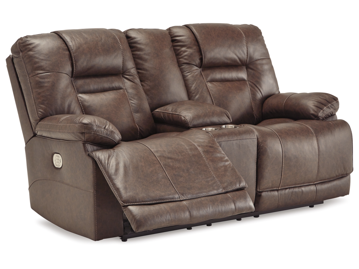 Wurstrow Triple Power Leather Reclining Loveseat with