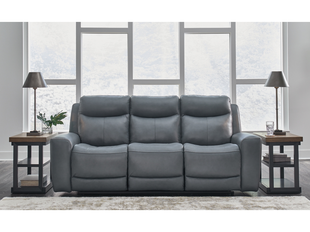 Mindanao Dual Power Leather Reclining Sofa | Ashley
