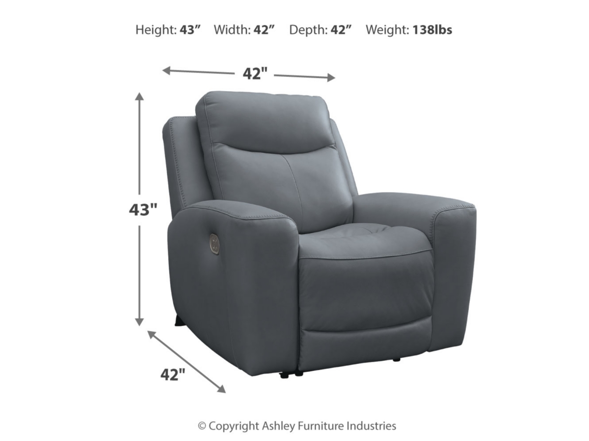 Mindanao Dual Power Leather Recliner | Ashley