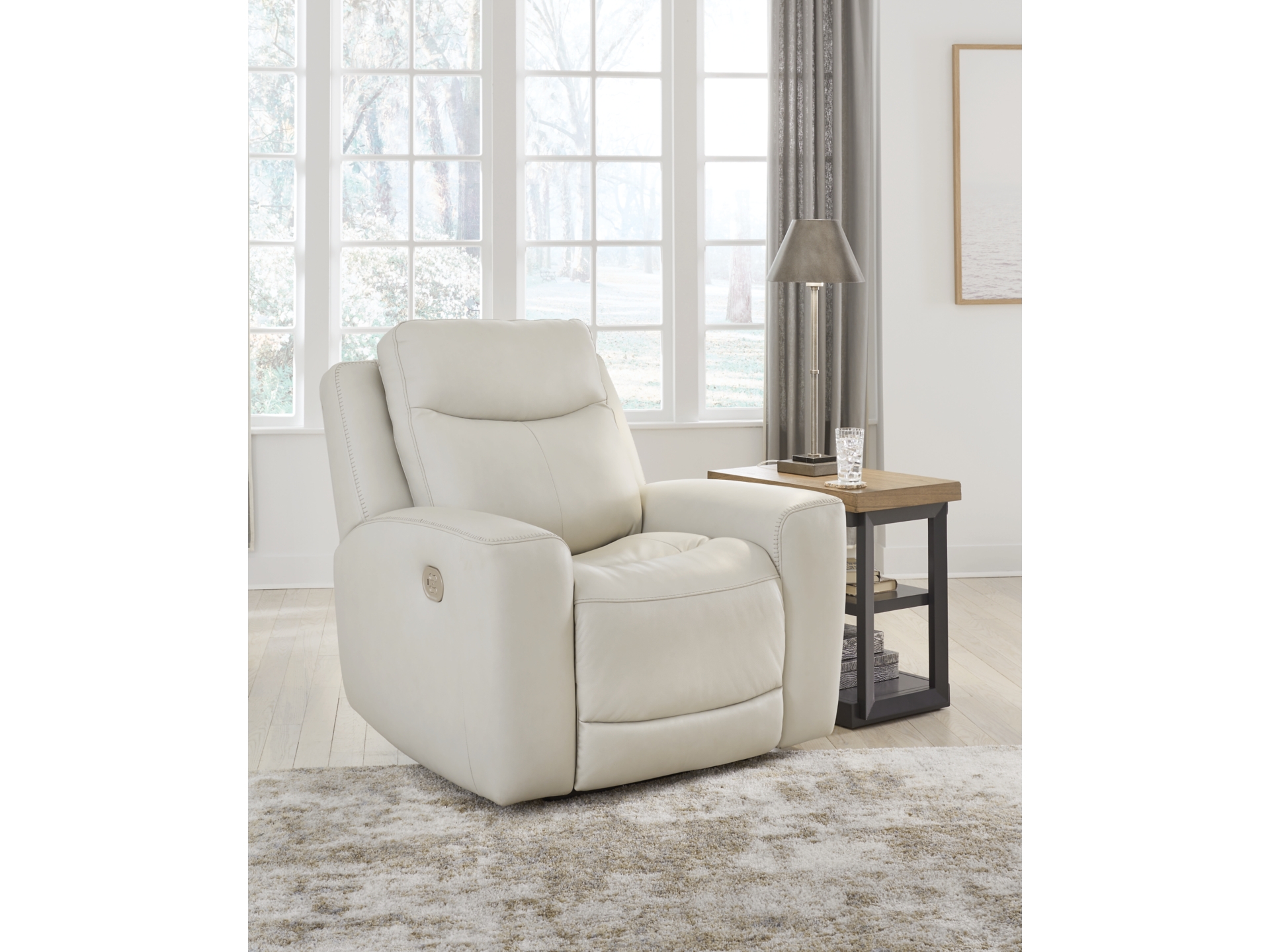 Image 3 of Mindanao Dual Power Leather Reclining Sofa and Loveseat Coconut 