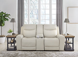 Mindanao Power Reclining Loveseat with Console, Coconut, rollover