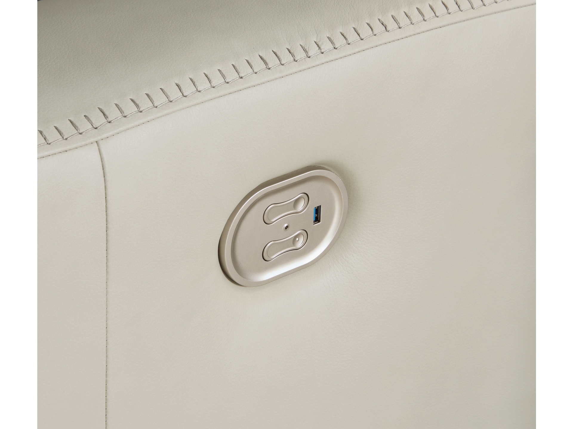 Image 1 of Mindanao Dual Power Leather Recliner Coconut 