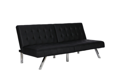 Elvia Convertible Futon, Black, large