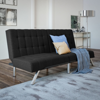 Elvia Convertible Futon, Gray, rollover