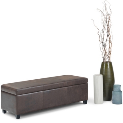 Ottoman Storage Ottoman, Distressed Brown, large