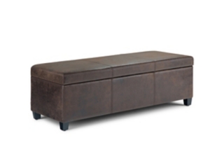 Simpli Home Avalon Rectangular Storage Ottoman