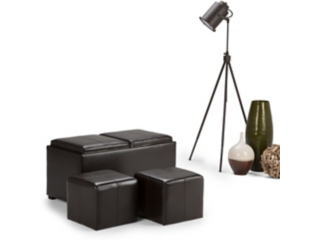 Simpli Home Avalon Storage Ottoman with Trays