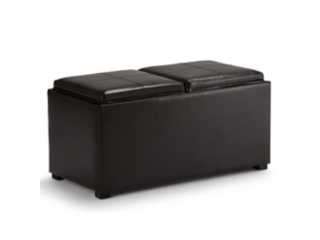 Simpli Home Avalon Storage Ottoman with Trays